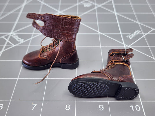 Bam 1/6 Vietnam WWII Leather Type Boots W/ Lace Cover (Foot Type)