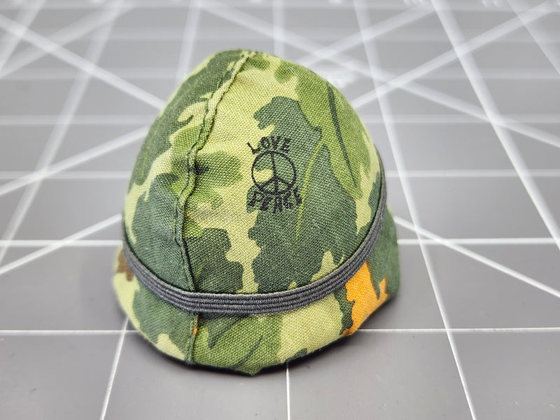 Load image into Gallery viewer, Bam 1/6 Vietnam Mitchel Pattern Camo Helmet, Love &amp; Peace Badge (Dragon)
