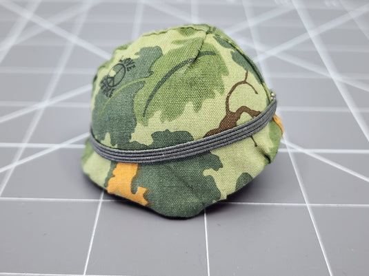 Bam 1/6 Vietnam Mitchel Pattern Camo Helmet, Love & Peace Badge (Dragon)