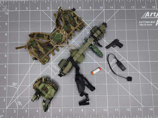 Bam 1/6 Woodlands Camo Chest Rig & Belt Set