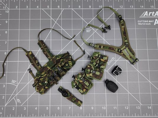 Bam 1/6 Woodlands Camo Chest Rig & Belt Set