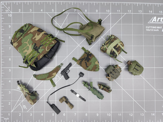 Bam 1/6 Woodlands Camo Molle Vest Set