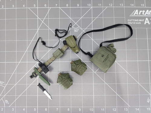 Bam 1/6 OD Green Belt & Gas Mask Bag