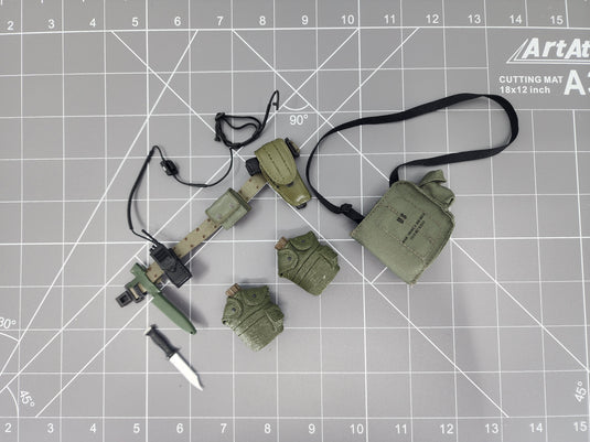 Bam 1/6 OD Green Belt & Gas Mask Bag