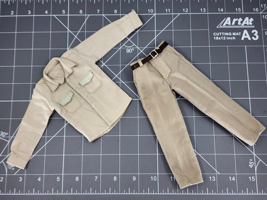 Bam 1/6 Tan Button Up Shirt & Slacks