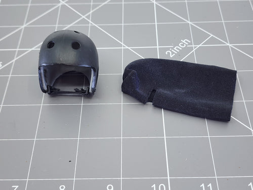 Bam 1/6 Black Helmet Gray Padding & balaclava
