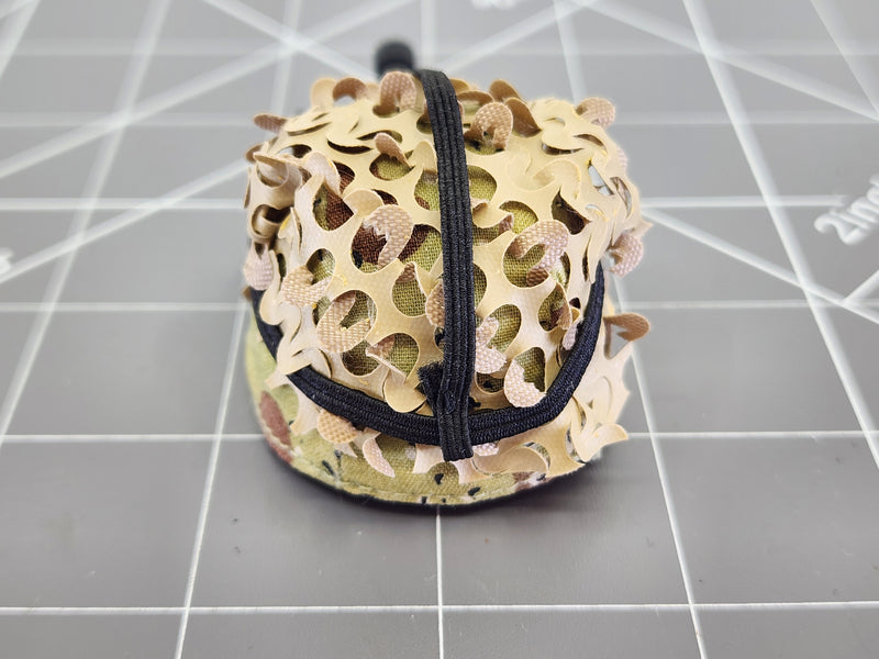 Load image into Gallery viewer, Bam 1/6 Chocolate Chip Camo Helmet  W/ Reversible Net Camo &amp; NVG
