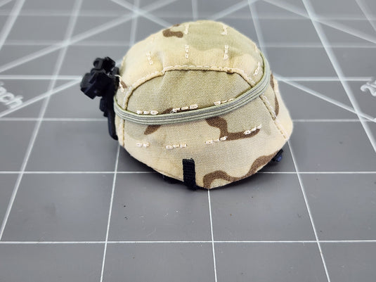 Bam 1/6 Custom 3C Desert Camo Helmet W/ Shroud (See Desc.)