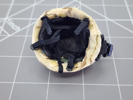 Bam 1/6 Custom 3C Desert Camo Helmet W/ Shroud (See Desc.)