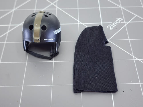 Bam 1/6 Black Helmet Black Padding & balaclava