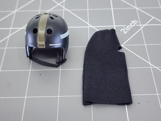 Bam 1/6 Black Helmet Black Padding & balaclava