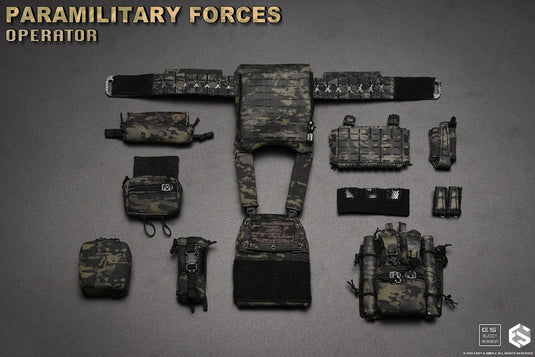 Paramilitary Forces Op. B - Black Multicam Plate Carrier Set