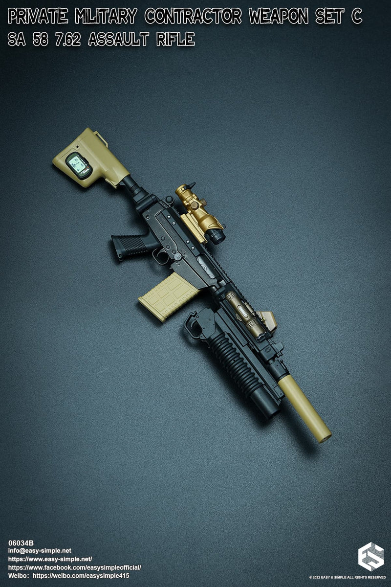 Load image into Gallery viewer, PMC - Black &amp; Tan SA-58 Rifle w/Attachment Set
