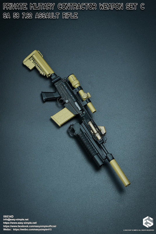 PMC - Black & Tan SA-58 Rifle w/Attachment Set