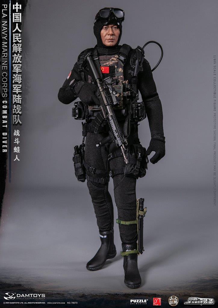 Load image into Gallery viewer, PLA NMC Combat Diver - Male Base Body w/Diving Suit &amp; Head Sculpt
