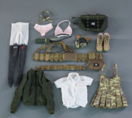 Armed Schoolgirl (B) - Tan Female Combat Boots (Foot Type)