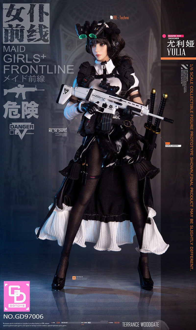 Load image into Gallery viewer, Frontline Maid Girl - Black &amp; White Female Maid Dress w/Cuffs
