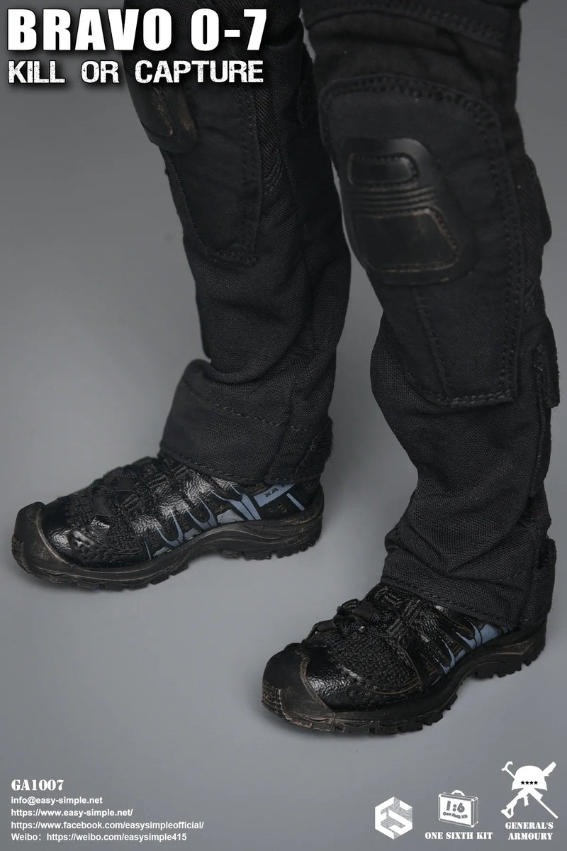 Load image into Gallery viewer, Bravo 0-7 Kill Or Capture - Black Combat Shoes (Peg Type)
