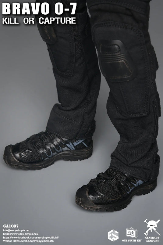 Bravo 0-7 Kill Or Capture - Black Combat Shoes (Peg Type)