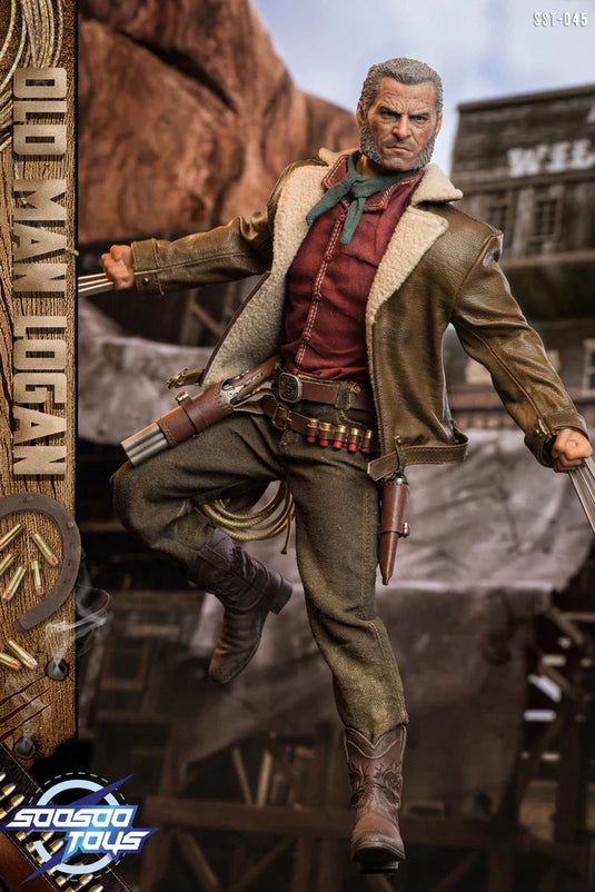 Old Man Logan - Brown Leather-Like Belt Set w/Revolver