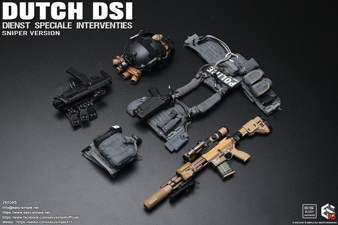 Load image into Gallery viewer, Dutch DSI Sniper Version - Grey MOLLE Combat Vest w/Pouch Set &amp; Pistol
