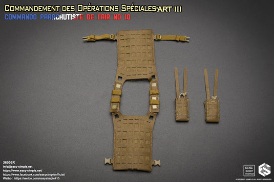 French Commandement - Tan MOLLE Body Armor Vest w/Pouch & Gear Set