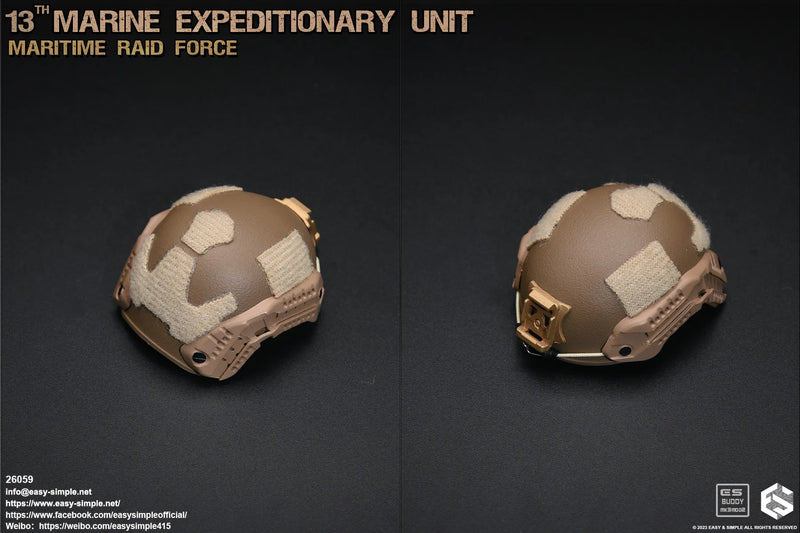 Load image into Gallery viewer, 13th Marine Expeditionary Unit - Brown Helmet w/NVG &amp; Radio Set
