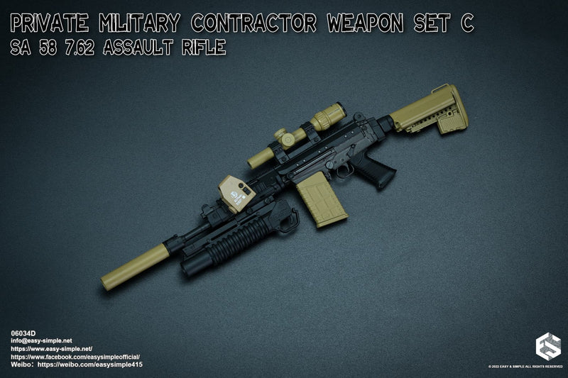 Load image into Gallery viewer, PMC - Black &amp; Tan SA-58 Rifle w/Attachment Set
