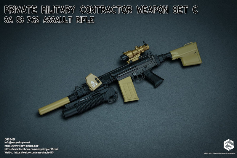 Load image into Gallery viewer, PMC - Black &amp; Tan SA-58 Rifle w/Attachment Set
