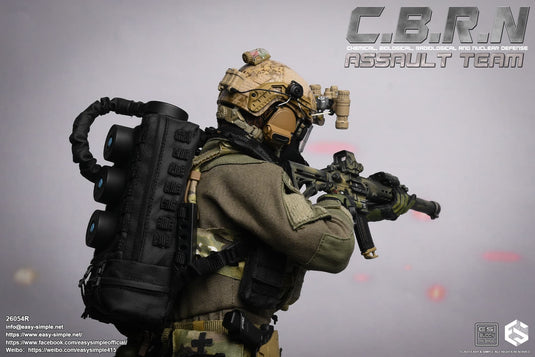CBRN Assault Team - Black M50 Gas Mask w/Backpack Filter