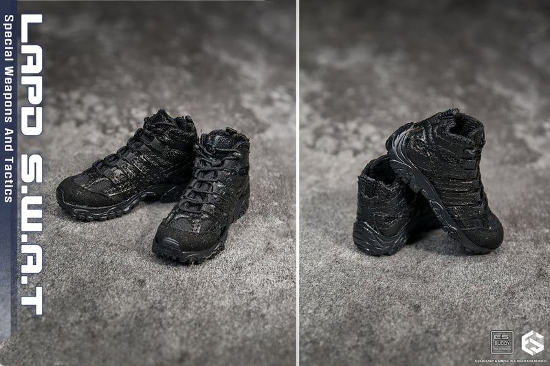 Load image into Gallery viewer, LAPD S.W.A.T. - Black Combat Shoes (Peg Type)
