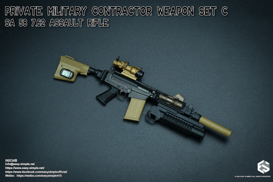 PMC - Black & Tan SA-58 Rifle w/Attachment Set