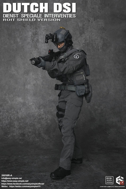 Dutch DS1 Riot Shield Version - Grey MOLLE Vest w/Pouch Set