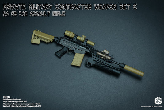 PMC - Black & Tan SA-58 Rifle w/Attachment Set