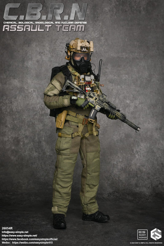 CBRN Assault Team - Black M50 Gas Mask w/Backpack Filter