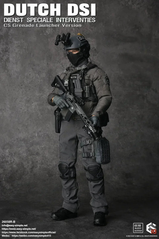 Dutch DSI Grenade Launcher Ver - Handcuffs w/ Grey MOLLE Pouch