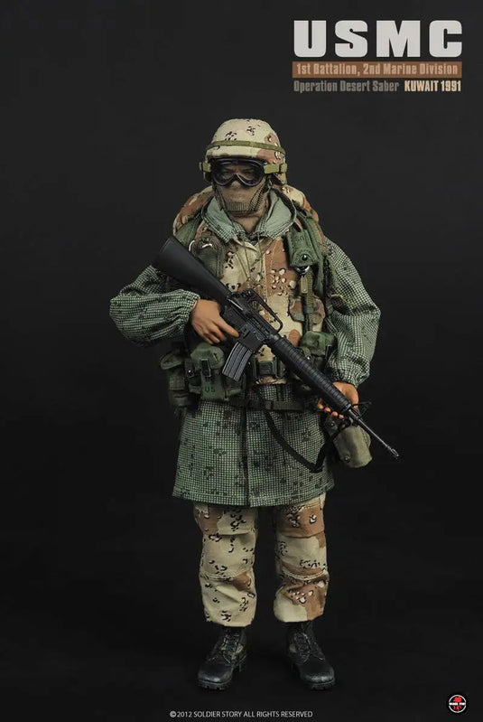 Kuwait 1991 - USMC - OD Green Alice Backpack w/Sleeping Pad & Desert Camo Backpack Cover