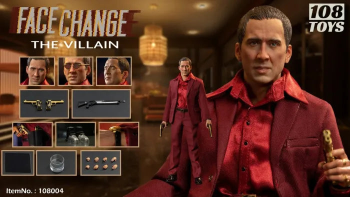 Load image into Gallery viewer, Face Change - The Villain - Red Suited Male Base Body w/Stand
