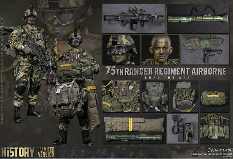 Load image into Gallery viewer, 75th Ranger Regiment Airborne Ltd. - Black Elbow &amp; Knee Pads
