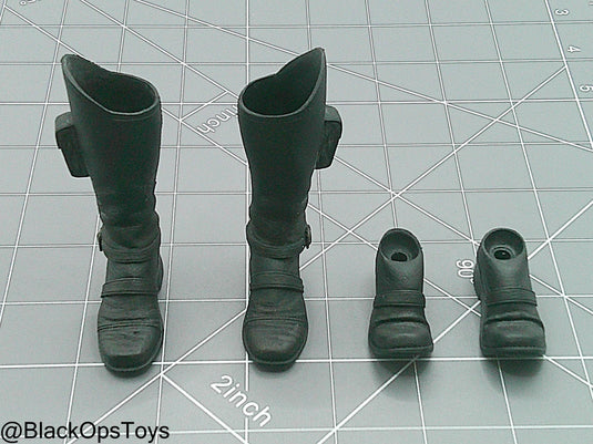 GI JOE - Crimson Guard - Black Combat Boots Set (Peg Type)