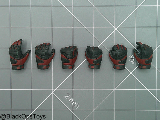 GI JOE - Crimson Guard - Black & Red Gloved Hand Set (x6)