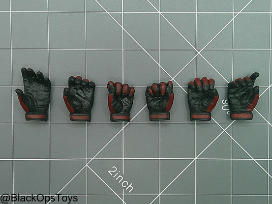 GI JOE - Crimson Guard - Black & Red Gloved Hand Set (x6)