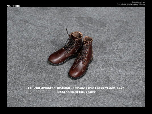 Fury - Sherman Tank Loader - Brown Leather Like Boots (Foot Type)