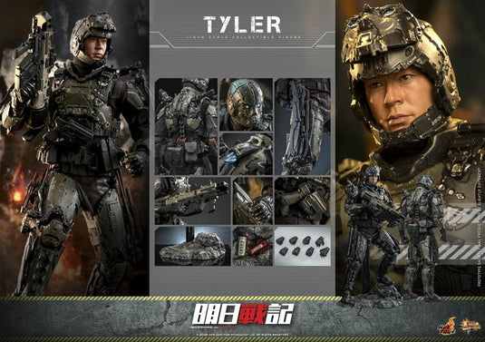 Warriors Of The Future Tyler - Black Mechanical Leg Armor w/Boots (Peg Type)
