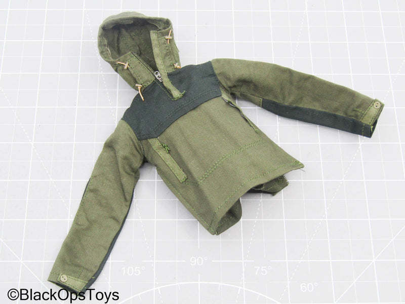 Load image into Gallery viewer, OD Green Quarter Zip Hoodie Jacket (Easy &amp; Simple)
