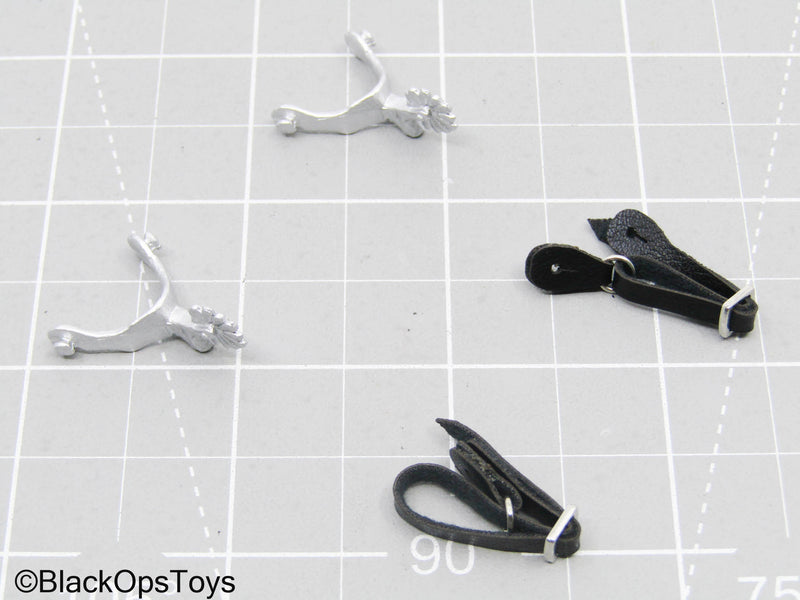 Load image into Gallery viewer, Black Strap Cowboy Spurs
