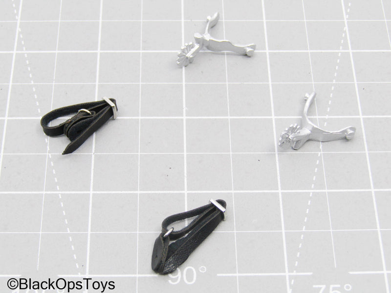 Load image into Gallery viewer, Black Strap Cowboy Spurs
