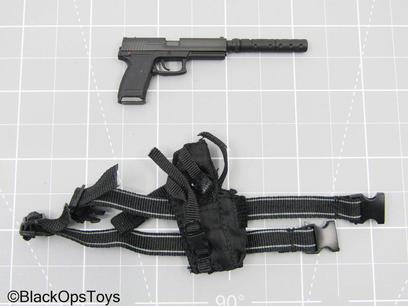 Load image into Gallery viewer, Pistol w/Drop Leg Holster and Suppressor (READ DESC)
