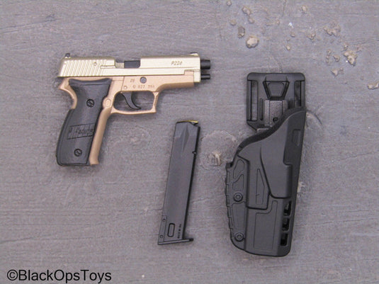 PMC - Tan & Gold Like P226 Pistol w/Holster