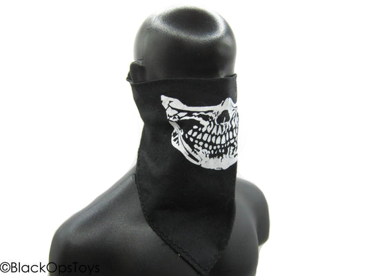 Black Bandana Mask w/Skull Design
